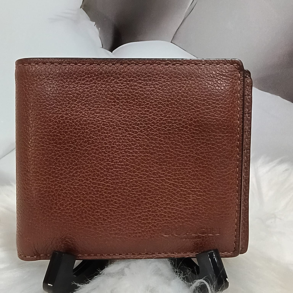 Coach Brown Leather Card Holder 2in 1